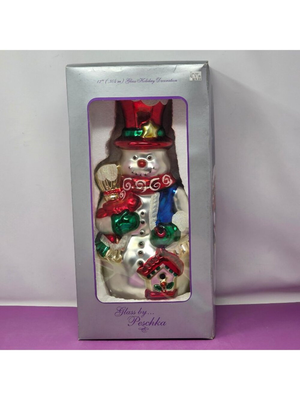 Glass Snowman Holiday Decoration By Peschka - Hand-Painted Christmas Figurine